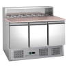 Refrigerated Pizza Counter - 3 Doors - 8 GN 1/6 Pans | Dynasteel