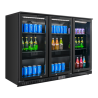 Refrigerated Back Bar 328 L 3 Glass Doors Black