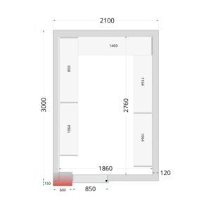 Negatieve Koelcel TEFCOLD - 2100 x 3000: Optimale bewaring van verse producten