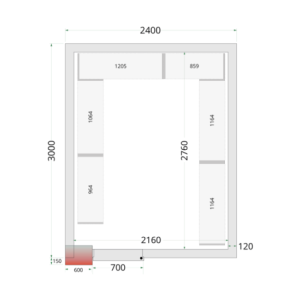 TEFCOLD Negative Cold Room - 2400x3000: Optimal insulation, dimensions suited for professionals