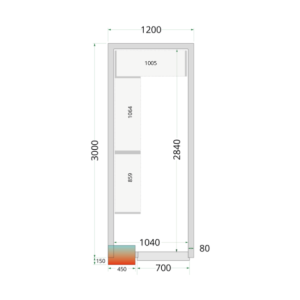 Positieve koelcel TEFCOLD - 1200x3000 | Geoptimaliseerde koeloplossing voor keukenprofessionals