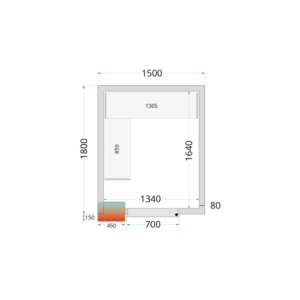 Positieve Koelkamer - 1500 x 1800 | TEFCOLD | Geoptimaliseerde en praktische opslag van voedsel en dranken