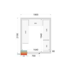 Positive Kühlzelle - 1800x2100 TEFCOLD: effiziente und praktische Lagerung, ideal für Restaurants und Geschäfte