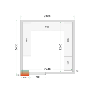 Positive Kühlzelle TEFCOLD - 2400 x 2400: Optimierte Kühlungslagerung für Restaurants, Lebensmittelgeschäfte und Cafés