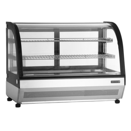 Koelvitrine Toonbank 2 Glazen Deuren Zwart - TEFCOLD LCT900C/BLACK