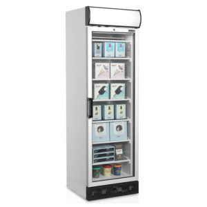 Vitrine Vriezer Glazen Deur met Luifel - 270 L TEFCOLD: Optimale presentatie van uw diepvriesproducten