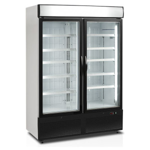 White Vertical Freezer Showcase - 2 Glass Doors - 930 L TEFCOLD | Fourniresto