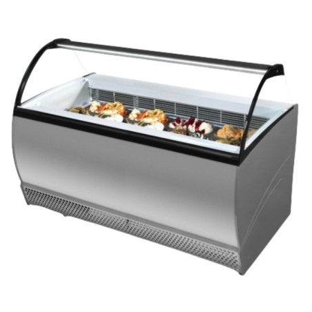 Vitrine met gebogen glas en ademhalingsbescherming - TEFCOLD ISABELLA 13LX