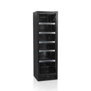 Schwarzer Kühlschrank - Glastür - 347 L TEFCOLD SCU1425H