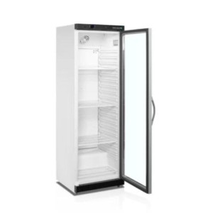 TEFCOLD Glass Door Refrigerated Cabinet - White - 350 L: Optimal storage for goods and product visibility.