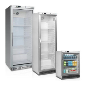 TEFCOLD Positive Glass Door Refrigerated Cabinet - White - Capacity 570L - GN 2/1 Door