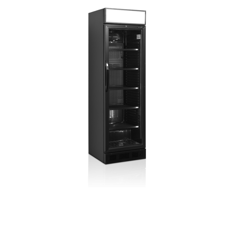 Armoire Réfrigérée à Boissons Noir TEFCOLD - Porte Vitrée 347L, Éclairage LED