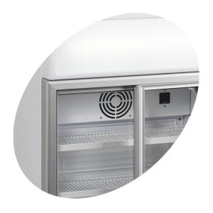 Mini Refrigerated Cabinet TEFCOLD 60L with Canopy and 2 Glass Doors