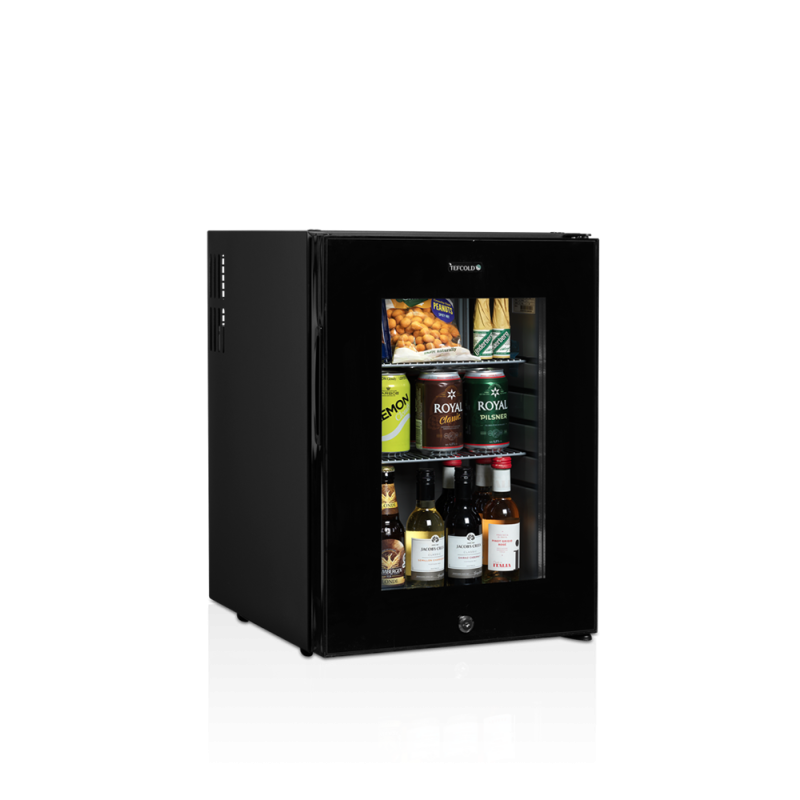 Mini-Kühlschrank Bar Glastür Schwarz 35 L TEFCOLD TM44G Effizient & Elegant