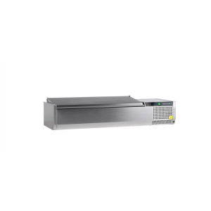 Saladette zum Aufstellen Edelstahl-Deckel - Statisch - 5 GN 1/4 - TEFCOLD