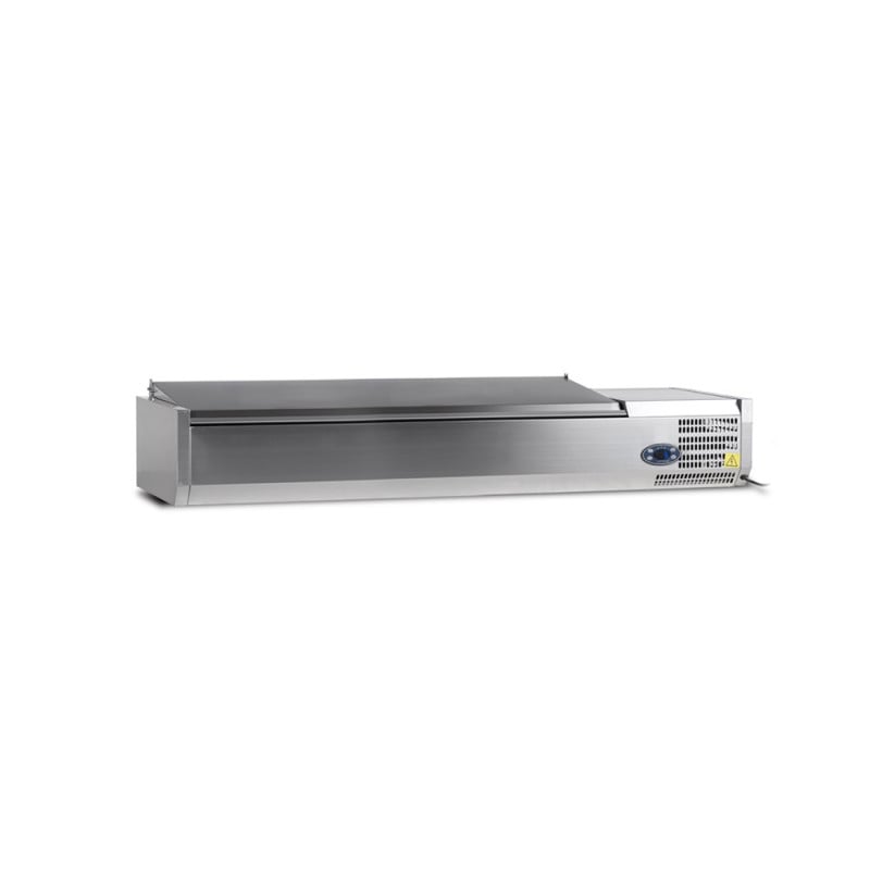 Saladette zum Aufstellen Edelstahl Deckel - Statisch - 7 GN 1/3 - TEFCOLD