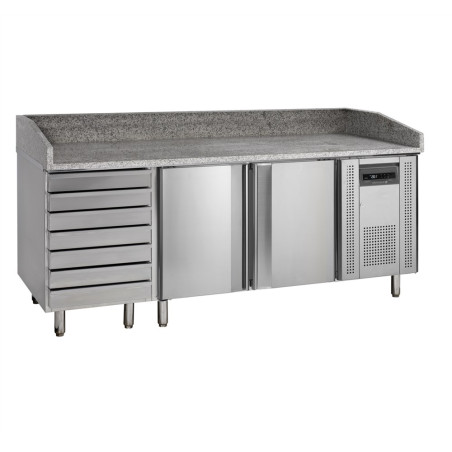 Stainless Steel Pizza Table - 2 Doors and 7 Drawers | TEFCOLD PT1310