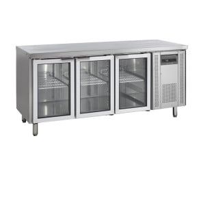 Table Réfrigérée Inox 3 Portes Vitrées GN 1/1 TEFCOLD - Stockage et conservation optimale