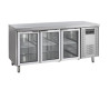 Stainless Steel Refrigerated Table 3 Glass Doors GN 1/1 TEFCOLD - Optimal storage and preservation