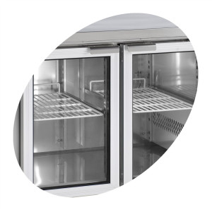 Tafelkoelkast RVS - 4 Glazen Deuren GN 1/1 - TEFCOLD CK7410G