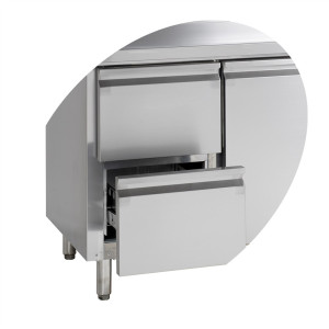 Snack Counter Koeler met Achterwand - 4 deuren - 460 L TEFCOLD Snack Counter Koeler 4 deuren - 460 L