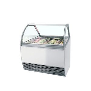 Ventilated Ice Display Case with Curved Front - TEFCOLD