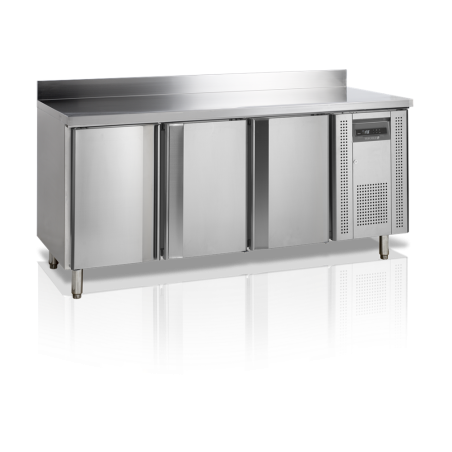 TEFCOLD snack counter cooler - 345 L, 3 doors, backsplash