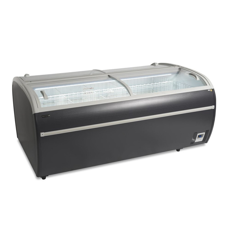 Vriezer 2 Deksel Gebogen Glas Grijs 1255 L TEFCOLD - Optimale professionele opslag.