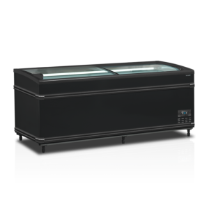 Koelkast Vriezer Gebogen Glazen Deksel - Zwart - 500 L - TEFCOLD