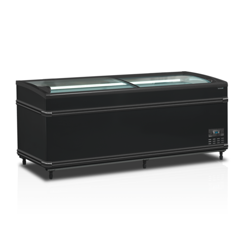 Koelkast Vriezer Gebogen Glazen Deksel - Zwart - 500 L - TEFCOLD Koelkast Vriezer Gebogen Glazen Deksel - Zwart - 500 L - TEFCOLD