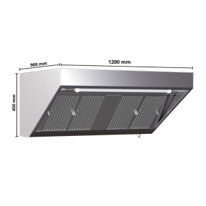 Afzuigkap Snack 900 Led Inox 1200 - Dynasteel.