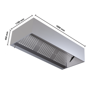 Hotte Cubique 1100 met LED - Dynasteel - 1800mm