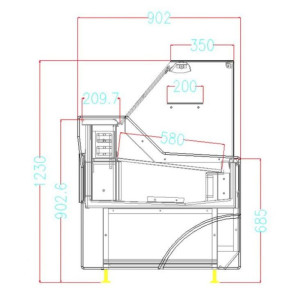 Wesley 1.5 Black Refrigerated Display Case 130 L - CombiSteel Equipment