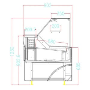 Vitrine Réfrigérée Wesley 1.3 Noir 110 L - CombiSteel : Design Élégant, Grande Capacité