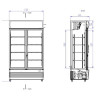 Kühlgetränkevitrine mit 2 Glastüren 670 L CombiSteel - Professioneller Kühlschrank