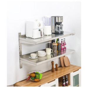 Stainless steel 2-level wall shelf - Dynasteel