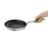 Non-stick Aluminium Frying Pan with Green Handle - Ø200mm Hygiplas: Professional cooking made easy!