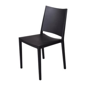 Stackable Black PP Chairs - Comfortable set of 4