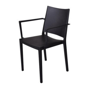 Stapelbare zwarte PP Florence-stoelen - Set van 4, Kwaliteit en Elegantie door Nisbets.