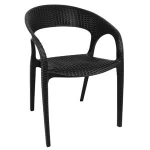 Black PP Wicker Wraparound Armchairs - Set of 4 Bolero Catering and Hospitality