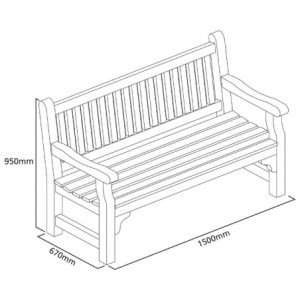 Rowlinson zachte houten tuinbank - Comfort en elegantie