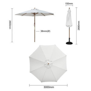 Parasol Rond Grijs 3m Bolero - Elegantie en UV-bescherming