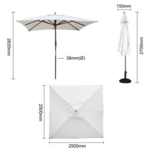 Square Gray Bolero Parasol 2.5m: Professional Protection