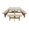 Vierkante houten picknicktafel Rowlinson 1980mm: Gezelligheid en robuustheid
