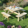 Vierkante houten picknicktafel Rowlinson 1980mm: Gezelligheid en robuustheid