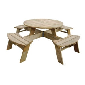 Ronde Houten Picknicktafel 2000mm Rowlinson: Robuust & Elegant