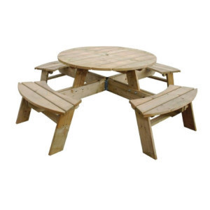Runder Holztisch für Picknick 2000mm Rowlinson: Robust & Elegant