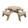 Ronde Houten Picknicktafel 2000mm Rowlinson: Robuust & Elegant