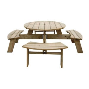 Ronde Houten Picknicktafel 2000mm Rowlinson: Robuust & Elegant