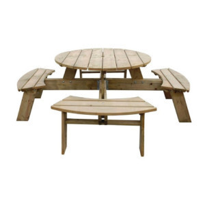 Runder Holztisch für Picknick 2000mm Rowlinson: Robust & Elegant